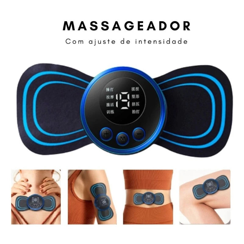 Massajador Portátil de Estimulação Elétrica EMS para Alívio da Dor Muscular Cervical