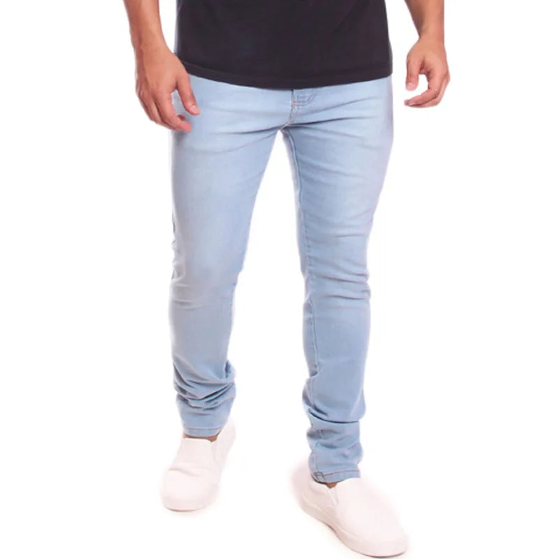 "Calça masculina skinny jeans clara com lycra, Ref: 0110"