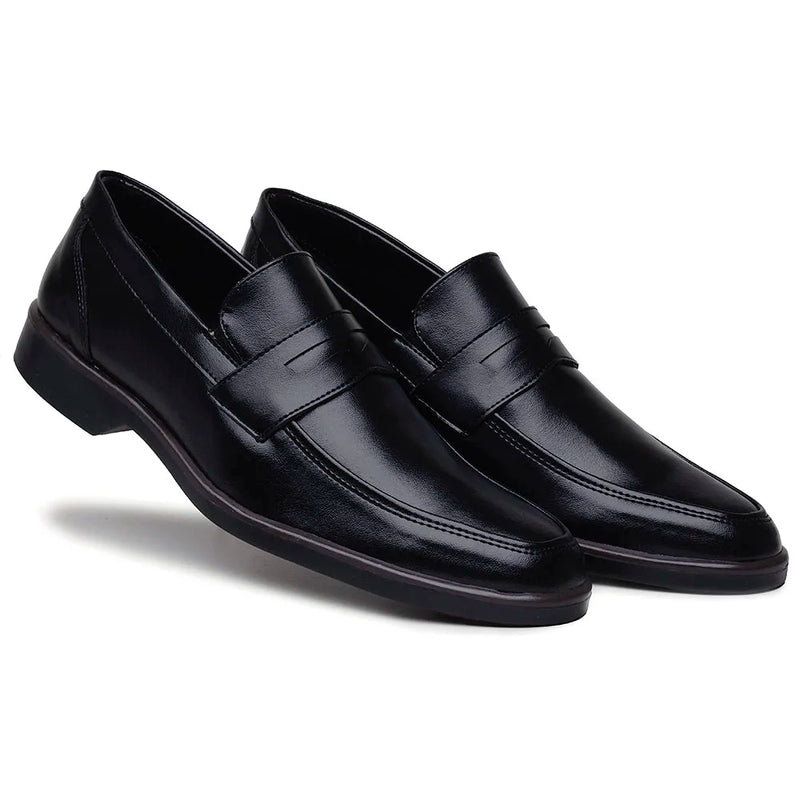 Sapato Masculino Couro Preto Oxford Calce Fácil Moderno Sapataria Bertelli