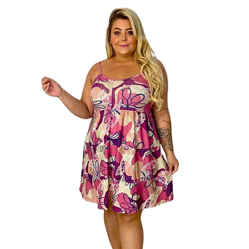 Kit 2 Vestidos Curtos Plus Size Estampados