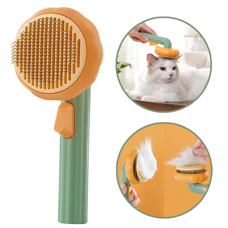 Rasqueadeira Oneclick Escova Desembaraçadora para Cães e Gatos, Cerdas em Aço Inox