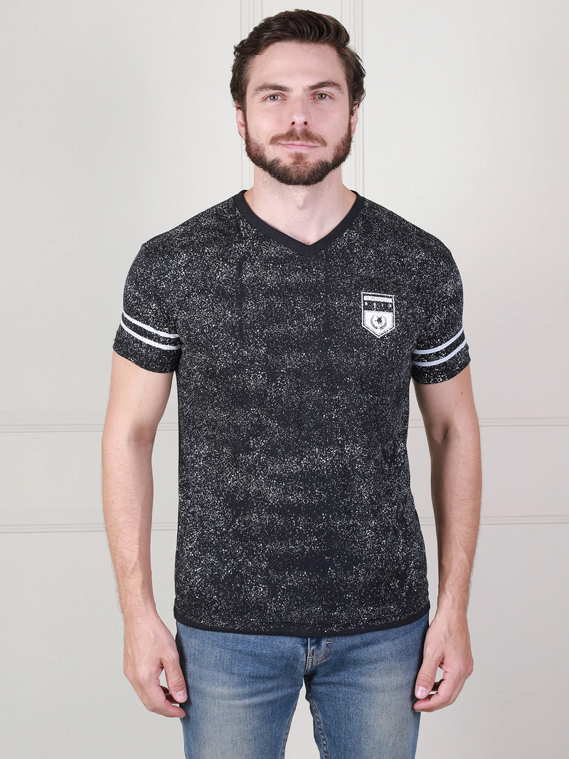 Camiseta 2023 Moda Masculina Estampada com Gola em V