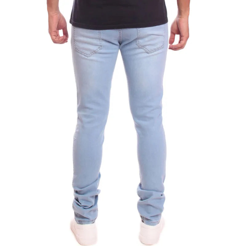 "Calça masculina skinny jeans clara com lycra, Ref: 0110"