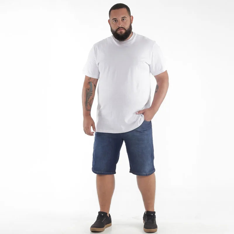 Bermuda Tamanho grande pra Homem Jeans Escuro Lavada com Lycra Ref: 0041