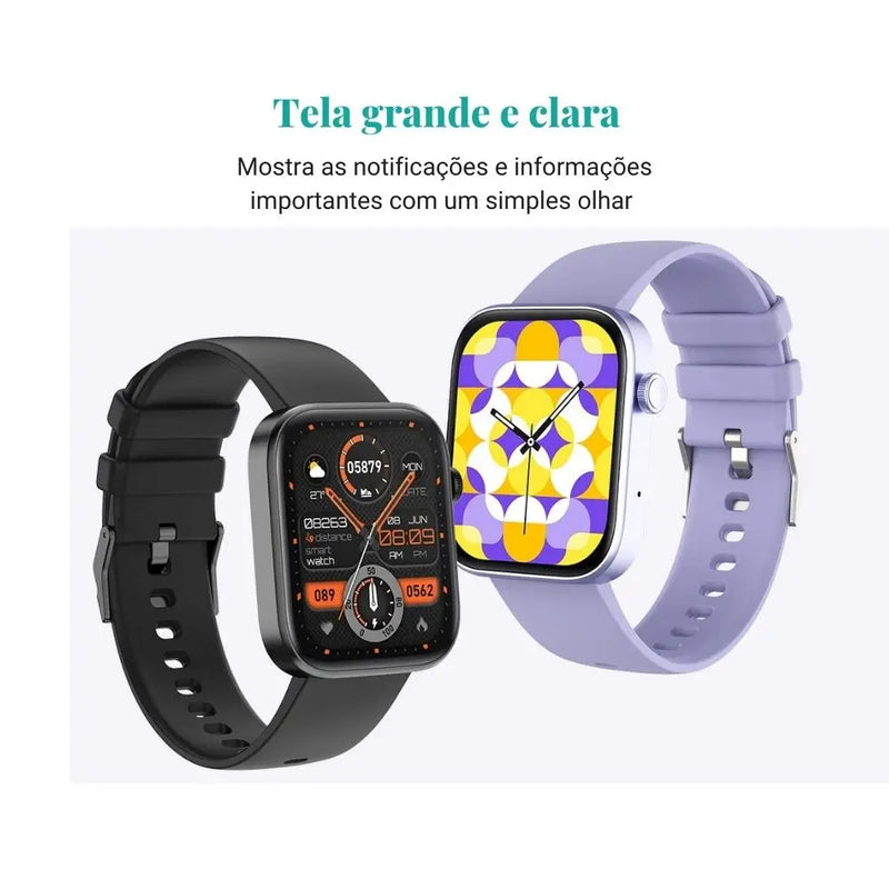 Smartwatch Colmi P71: Monitoramento de Saúde, Chamadas por Voz, Impermeável, Notificação Inteligente