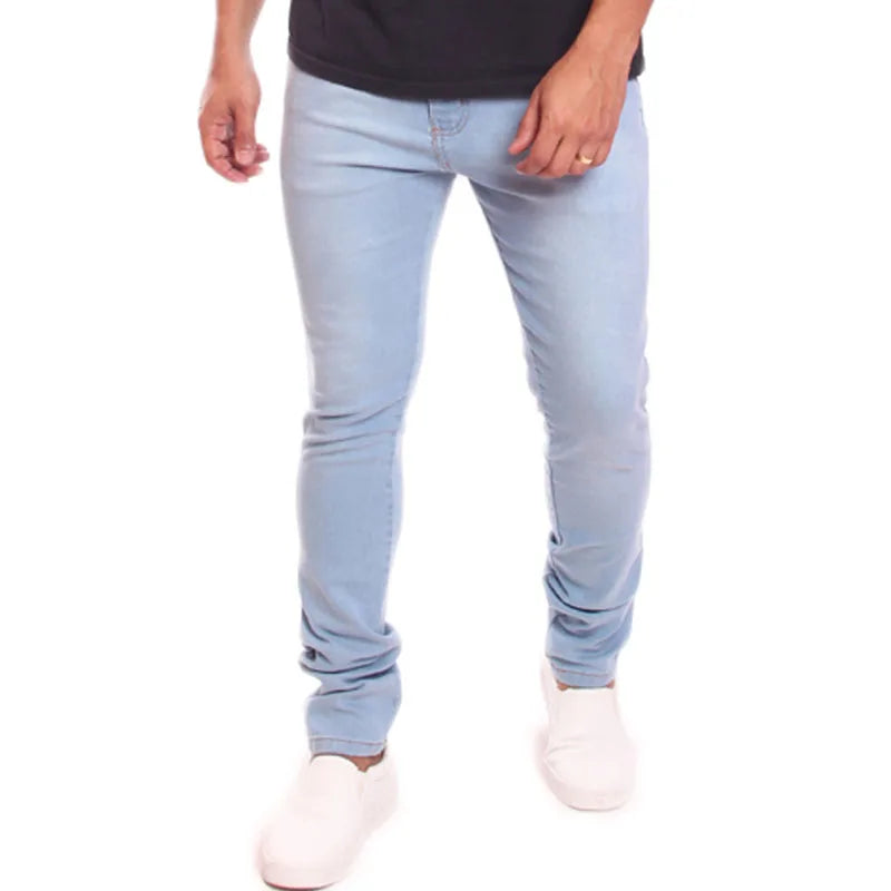 "Calça masculina skinny jeans clara com lycra, Ref: 0110"