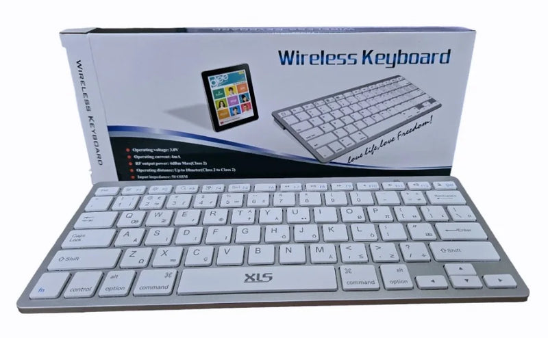 Teclado Bluetooth sem fio para PC, Smartphone e Tablet