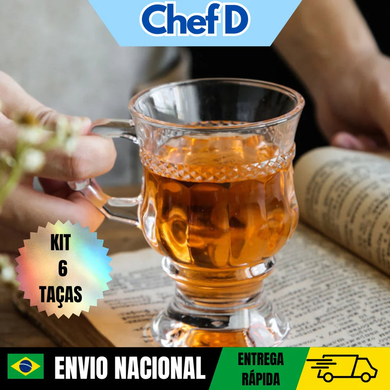 Conjunto 6 Taças Xícaras Café/Cappuccino/Chá 142ml - Envio Imediato em Todo Brasil