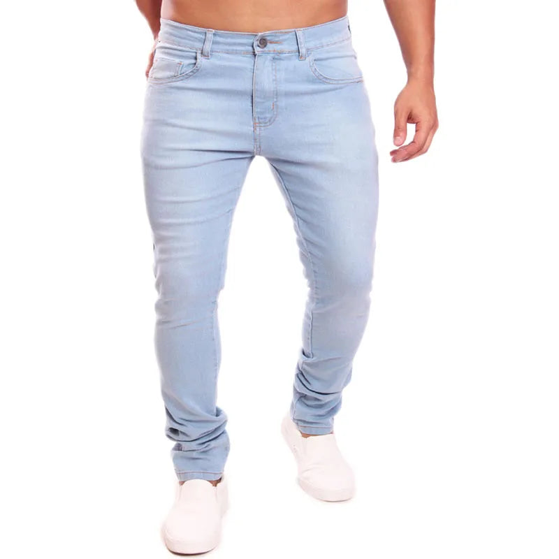 "Calça masculina skinny jeans clara com lycra, Ref: 0110"