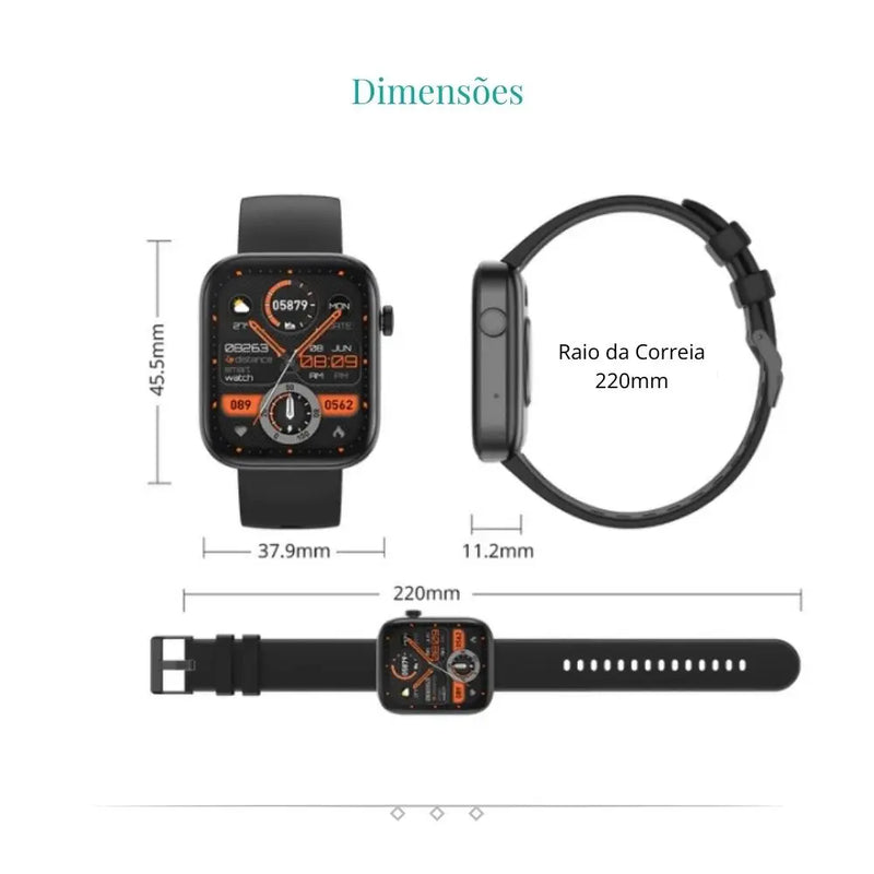 Smartwatch Colmi P71: Monitoramento de Saúde, Chamadas por Voz, Impermeável, Notificação Inteligente