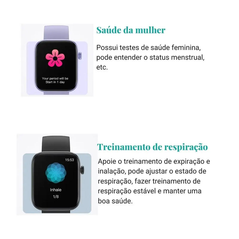 Smartwatch Colmi P71: Monitoramento de Saúde, Chamadas por Voz, Impermeável, Notificação Inteligente