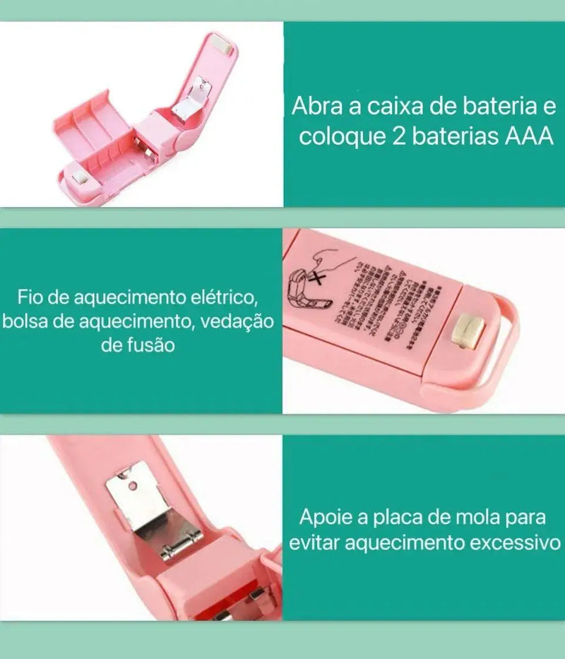 Selador Portátil de Sacos Térmicos: Prático para Embalagens e Alimentos