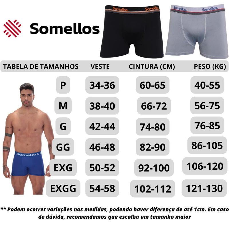 Kit 10 Cueca Boxer Masculina Microfibra Somellos