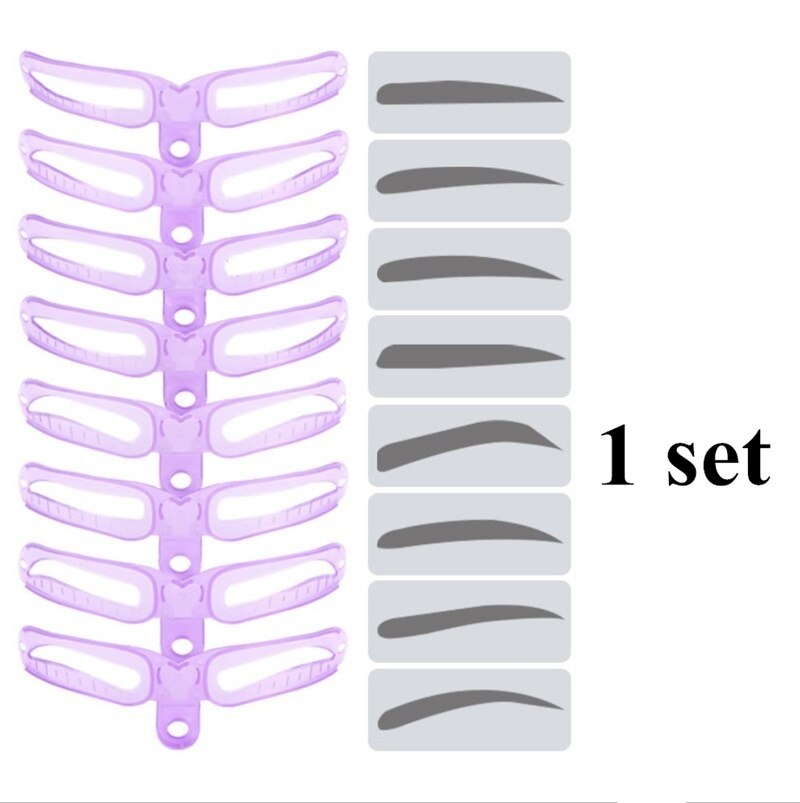 Kit de Moldes para Sobrancelhas com 8 Peças - Modelador de Sobrancelhas