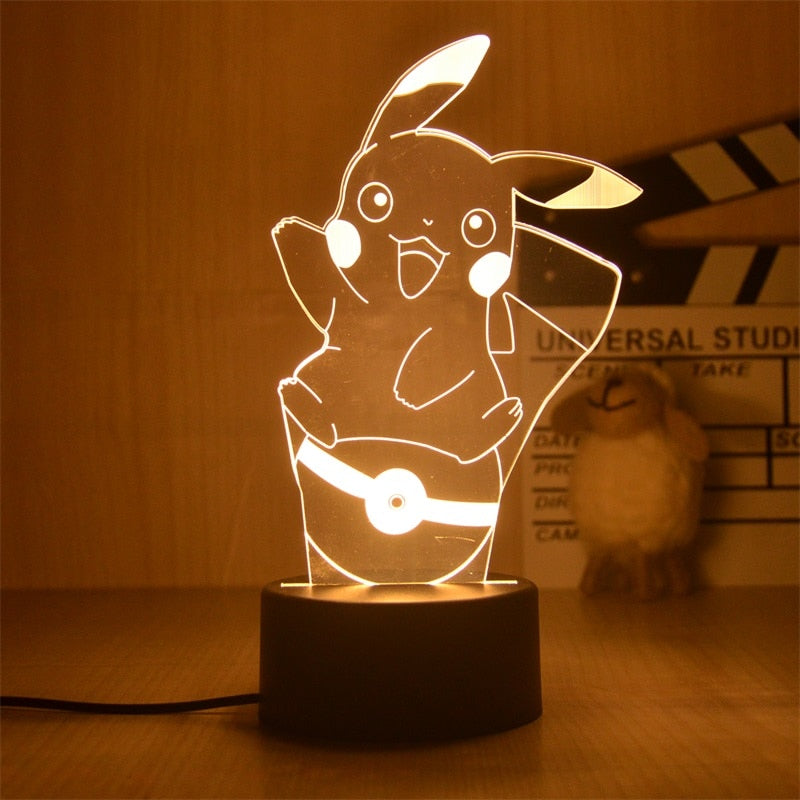 Nova Luz Noturna 3D Led do Pokemon Pikachu Brinquedo Infantil