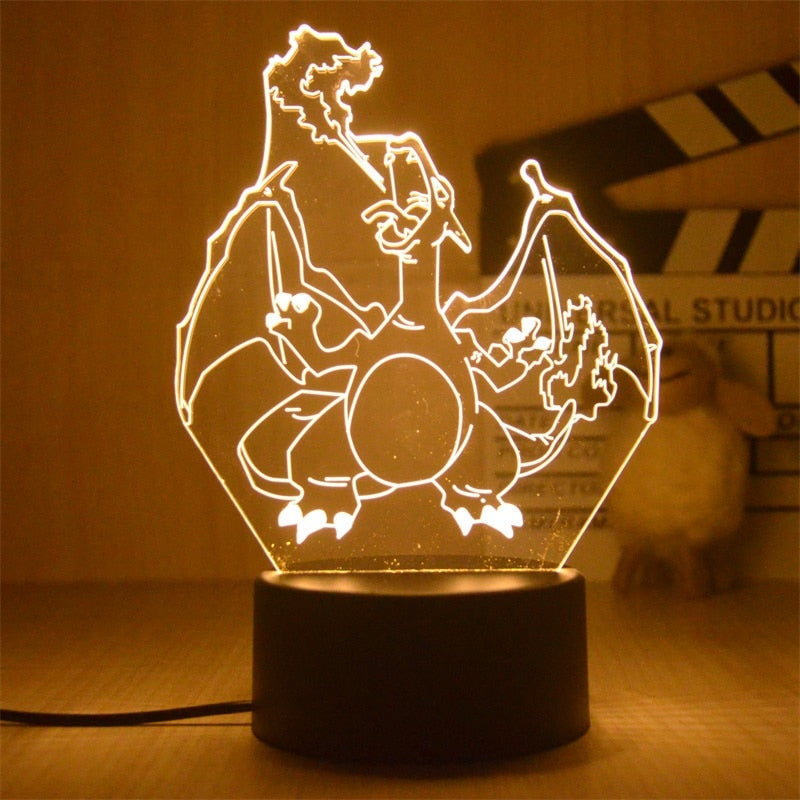 Nova Luz Noturna 3D Led do Pokemon Pikachu Brinquedo Infantil