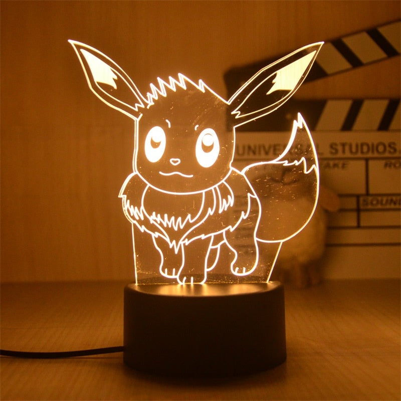 Nova Luz Noturna 3D Led do Pokemon Pikachu Brinquedo Infantil