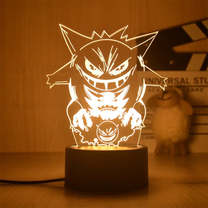 Nova Luz Noturna 3D Led do Pokemon Pikachu Brinquedo Infantil