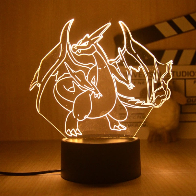 Nova Luz Noturna 3D Led do Pokemon Pikachu Brinquedo Infantil