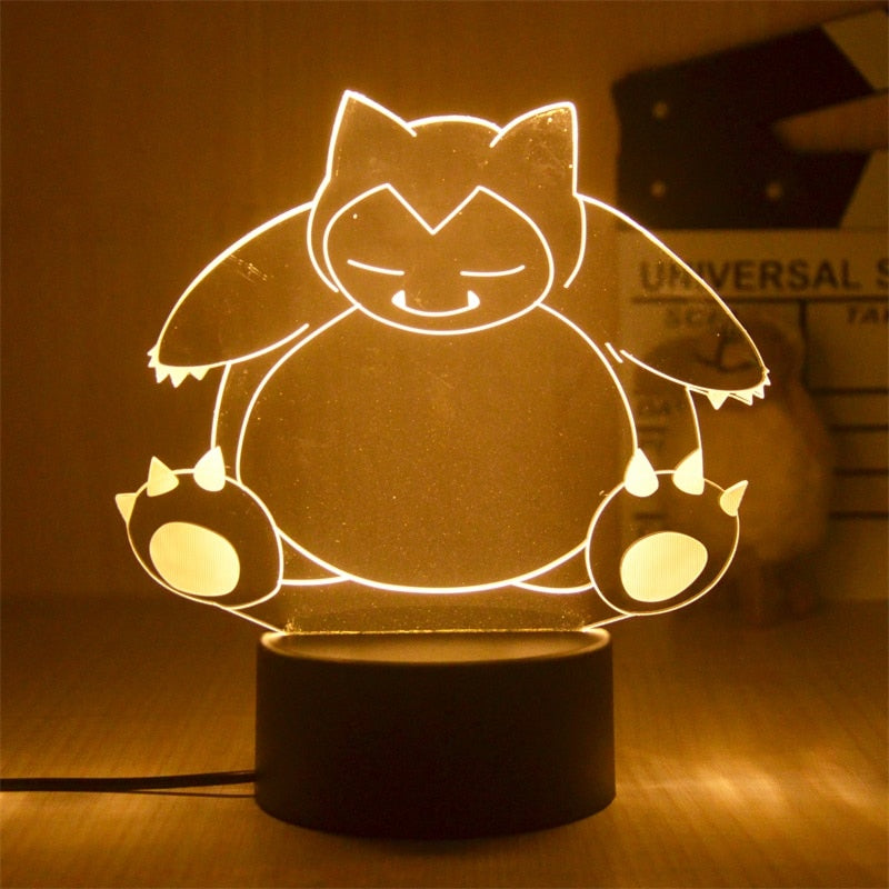 Nova Luz Noturna 3D Led do Pokemon Pikachu Brinquedo Infantil