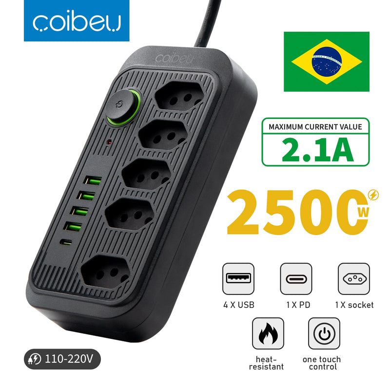 Extensão com Filtro de Linha e Tomada USB Tipo-C, 2m, 110-220V