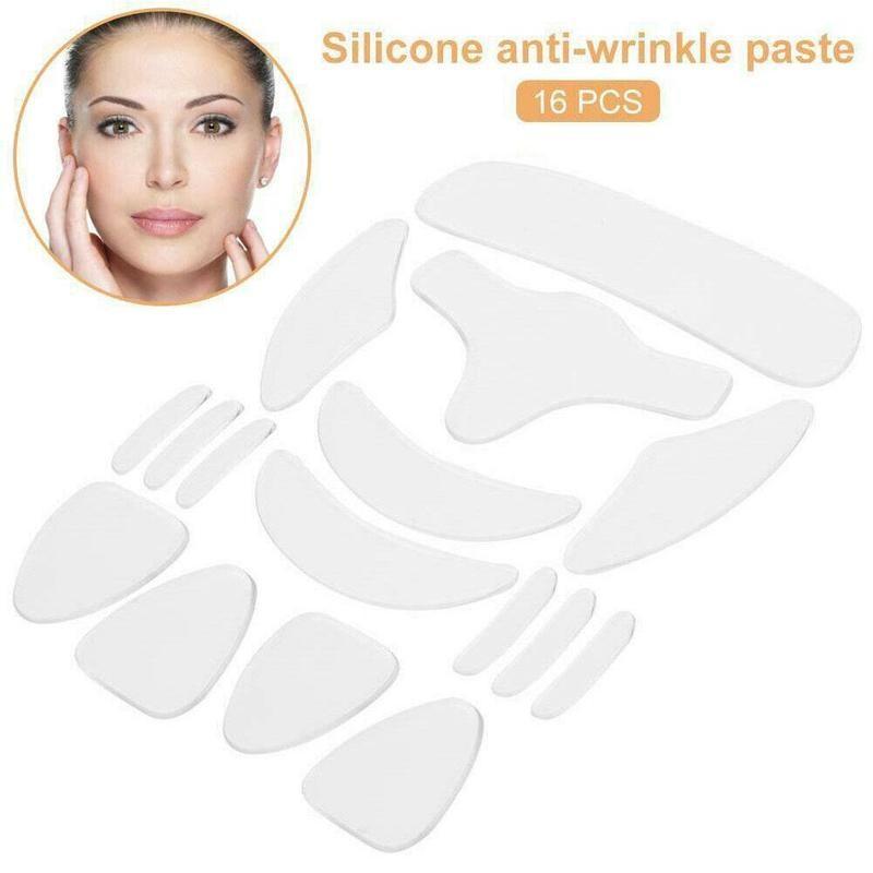 1pc/16pcs remendos de silicone reutilizáveis anti rimpel almofadas silicone