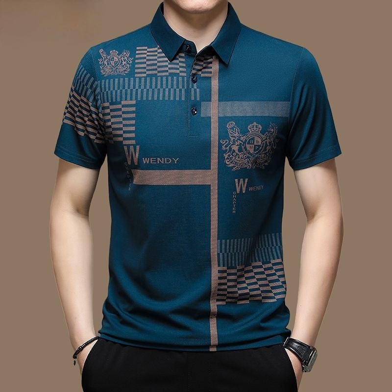 Camisa Polo Masculina Casual de Verão com Mangas Curta