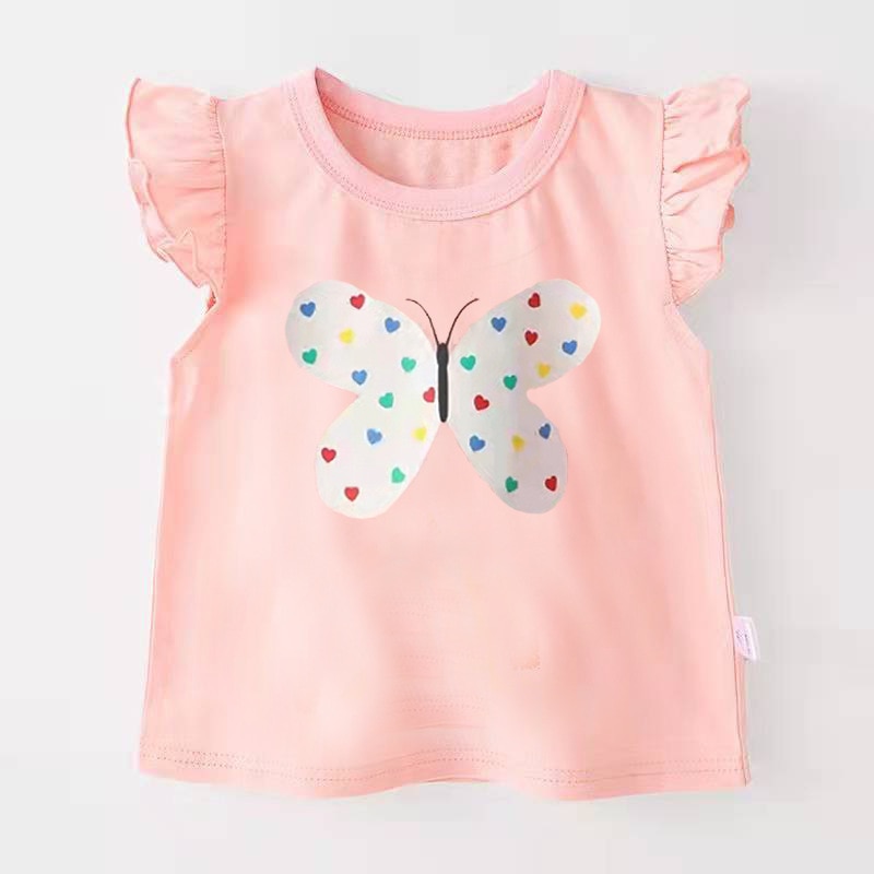 Nova Camiseta Infantil para Meninas  Blusas de Algodão para Bebês no Verão