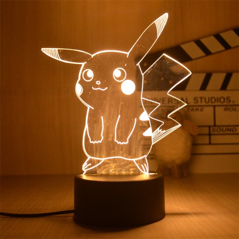 Nova Luz Noturna 3D Led do Pokemon Pikachu Brinquedo Infantil