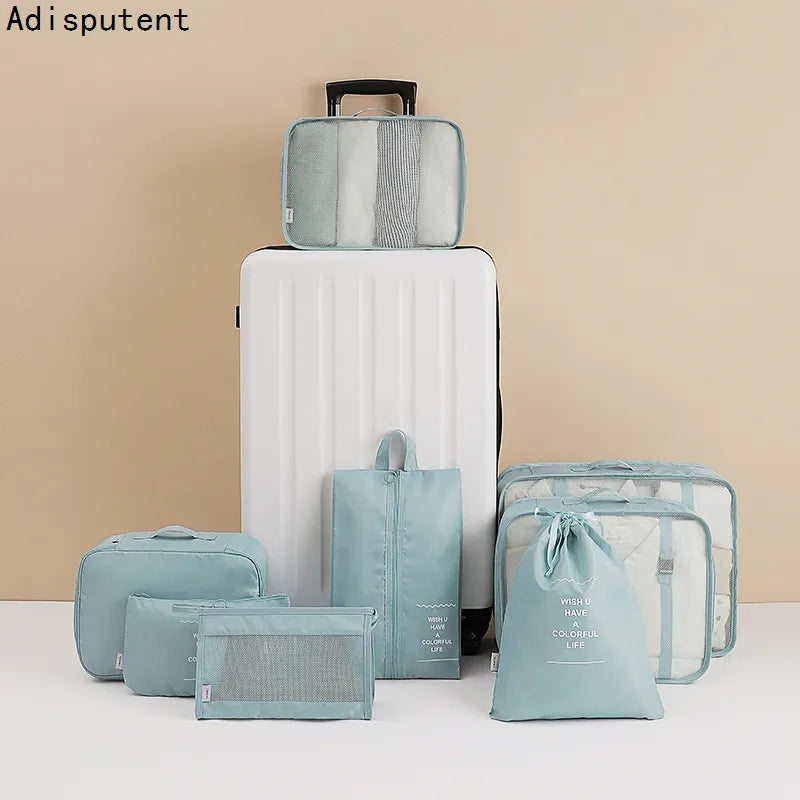 Conjunto de 8 Bolsas Organizadoras para Viagem Organize com Estilo e Praticidade