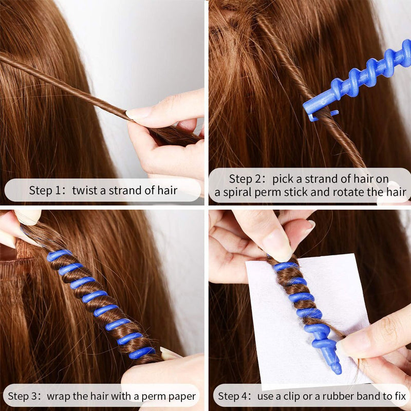 21/22 pçs plástico espiral perm vara mulheres magia encaracoladorolo de cabelo frio