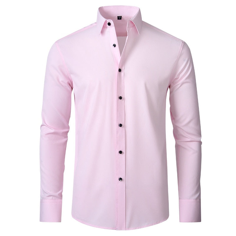 Camisa casual de negócios de mangas compridas para homem