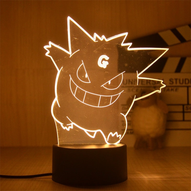 Nova Luz Noturna 3D Led do Pokemon Pikachu Brinquedo Infantil