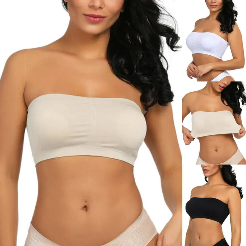 Top Bandeau Duplo Sem Alças para Mulheres Plus Size