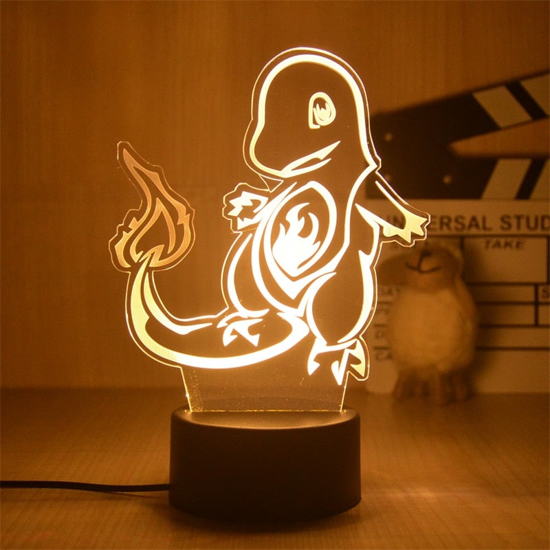 Nova Luz Noturna 3D Led do Pokemon Pikachu Brinquedo Infantil