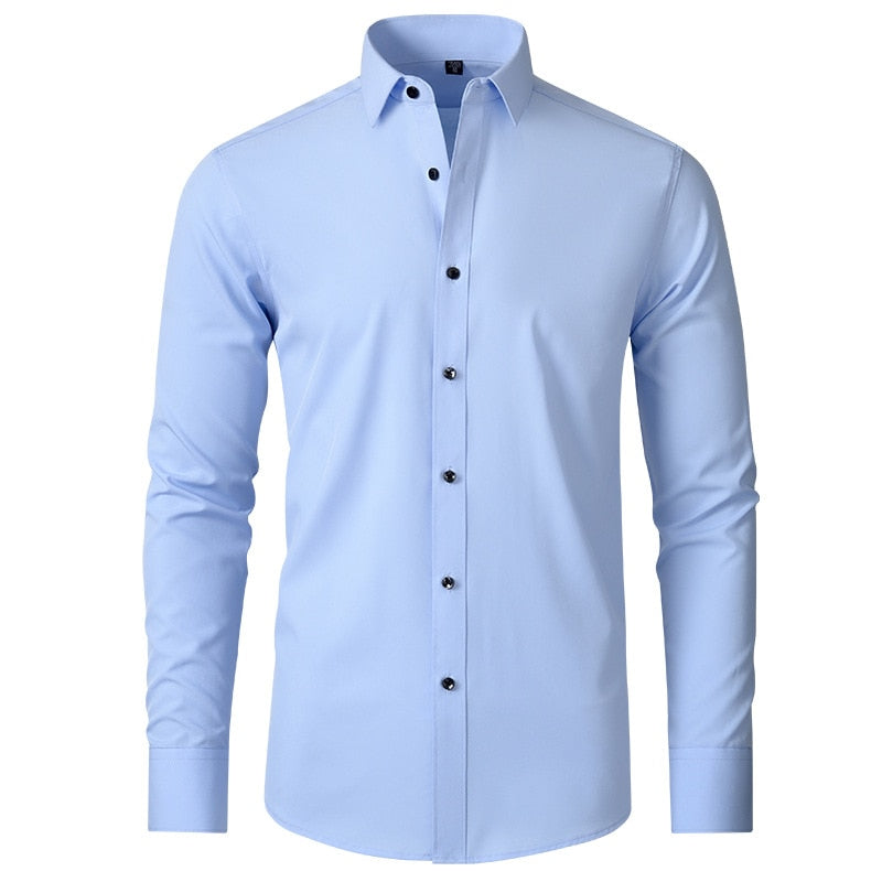 Camisa casual de negócios de mangas compridas para homem