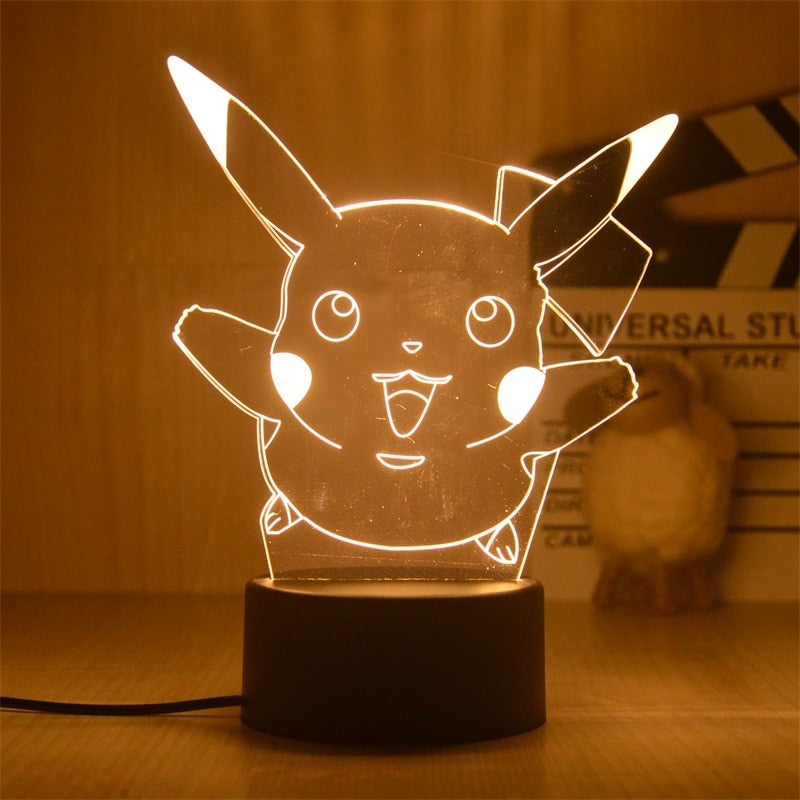 Nova Luz Noturna 3D Led do Pokemon Pikachu Brinquedo Infantil