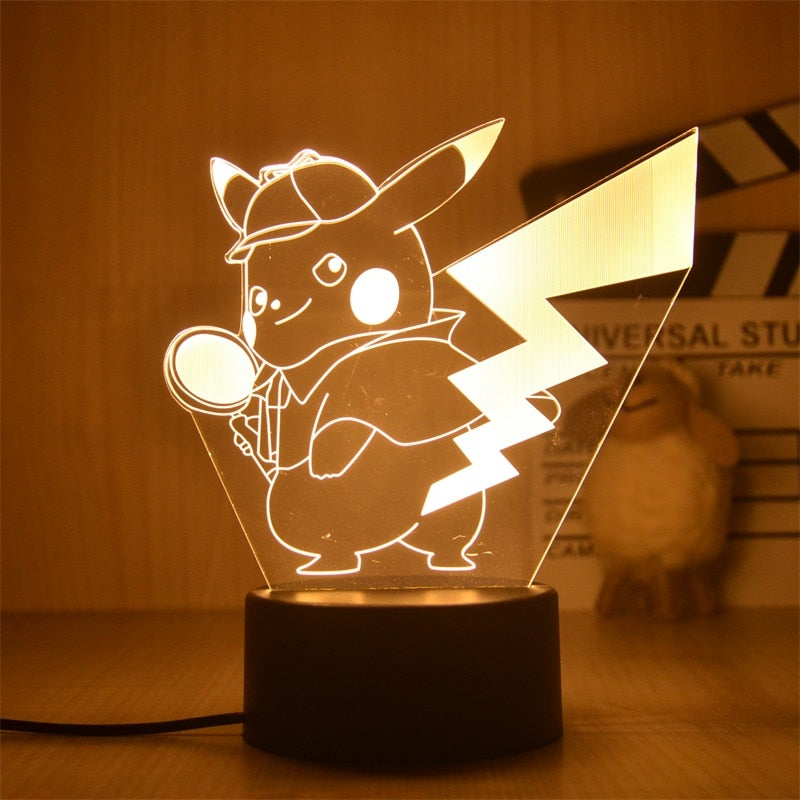 Nova Luz Noturna 3D Led do Pokemon Pikachu Brinquedo Infantil