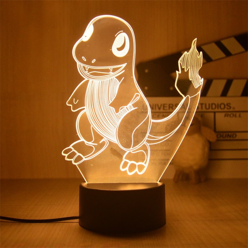 Nova Luz Noturna 3D Led do Pokemon Pikachu Brinquedo Infantil