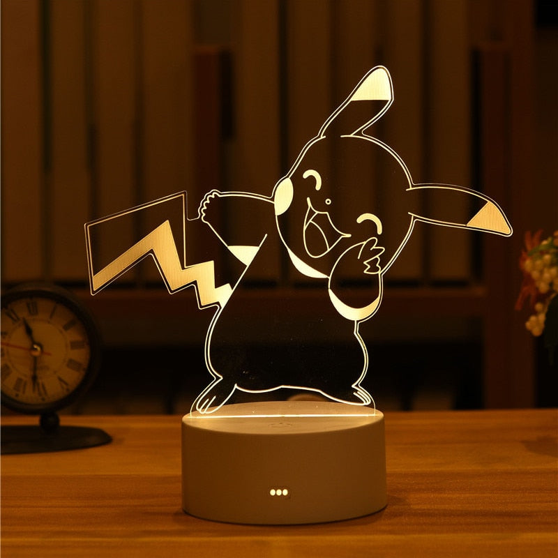 Nova Luz Noturna 3D Led do Pokemon Pikachu Brinquedo Infantil