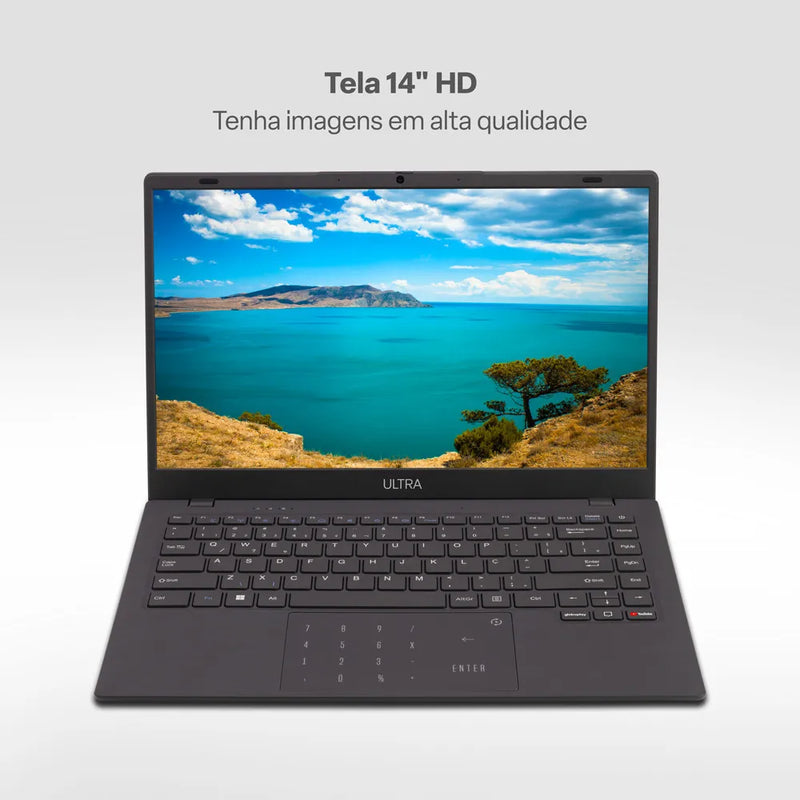 Notebook Ultra Windows 11 Home Tela 14 Pol HD Intel Core i3 4GB RAM 120GB SSD Cinza Escovado - UB480