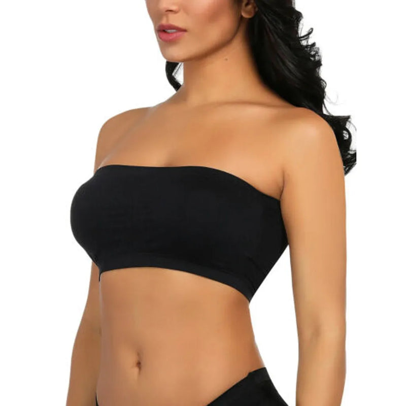 Top Bandeau Duplo Sem Alças para Mulheres Plus Size