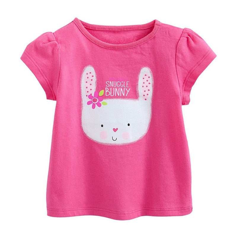 Nova Camiseta Infantil para Meninas  Blusas de Algodão para Bebês no Verão