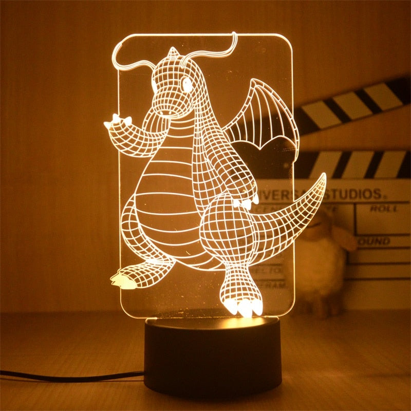 Nova Luz Noturna 3D Led do Pokemon Pikachu Brinquedo Infantil