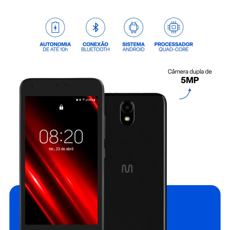 Smartphone Multi E Pro 4G 32GB 1GB RAM Dual Chip Android 11