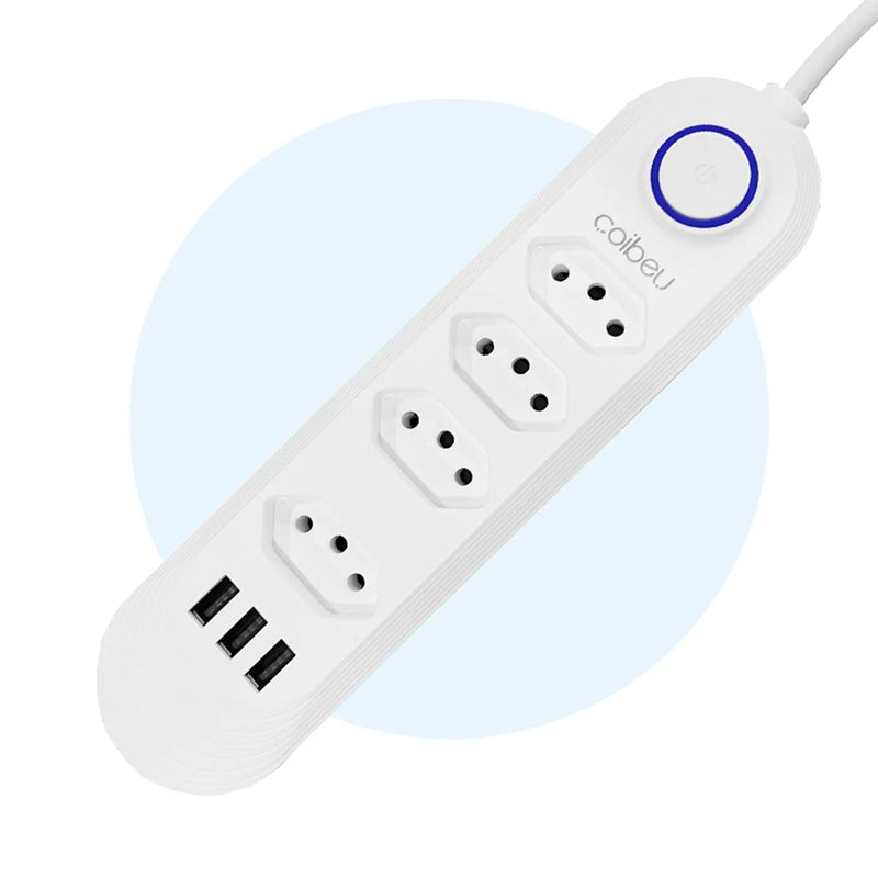 Extensão com Filtro de Linha e Tomada USB Tipo-C, 2m, 110-220V