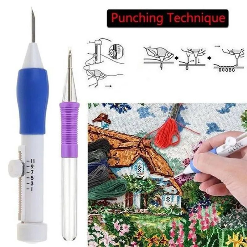 Kit Bordado com Agulha Punch Faça Arte em Casa 🎨🧵