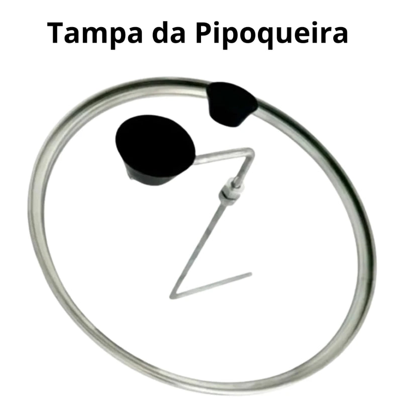 Pipoca Profissional: Antiaderente, Preta, com Tampa de Vidro Temperado - Salgado, Doce, Fitness, Sem Óleo