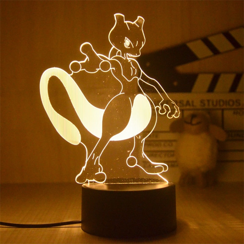 Nova Luz Noturna 3D Led do Pokemon Pikachu Brinquedo Infantil