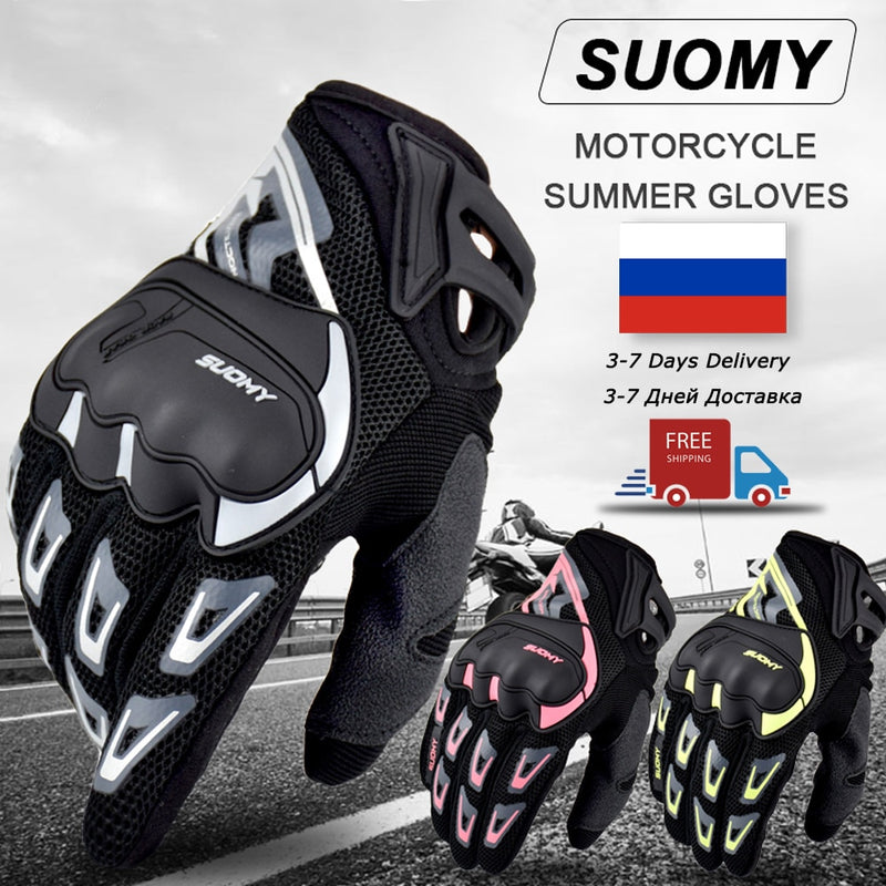 Luvas de Motocicleta Suomy  Luvas de Moto de Verão Respiráveis